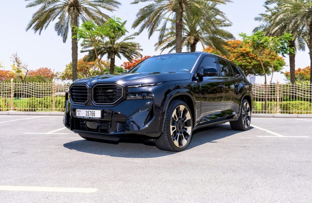Powerful black BMW XM 2023 for rent in Dubai combining luxury cutting-edge technology and high-performance driving