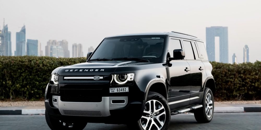 Rugged and luxurious Land Rover Defender 2023 for rent in Dubai offering exceptional off-road capability advanced features and premium comfort