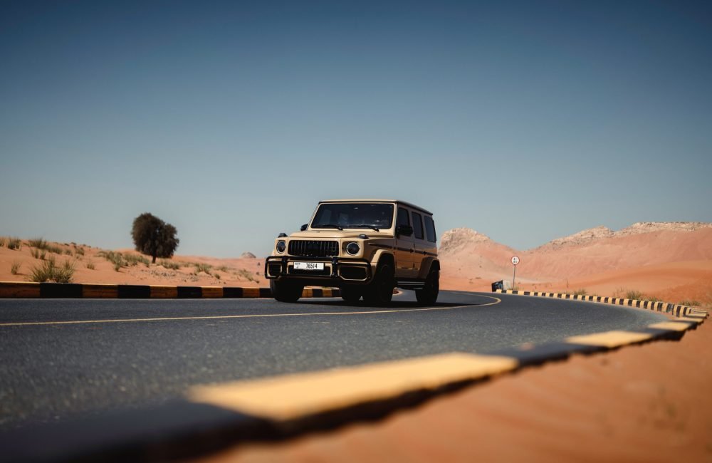 Elegant beige Mercedes Benz G63 AMG for rent in Dubai offering a unique blend of luxury powerful performance and iconic design for a premium driving experience