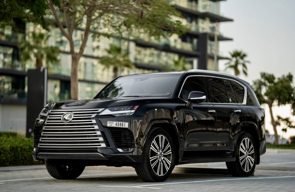 Luxurious black Lexus LX600 2023 for rent in Dubai offering premium comfort advanced technology and powerful performance for an exceptional driving experience